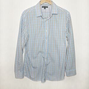 BANANA REPUBLIC Blue Check Button Down